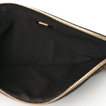 Fendi Suede Vitello King Micro FF Medium Flat Pouch Sigaro Marrone Ebano 5 of 8