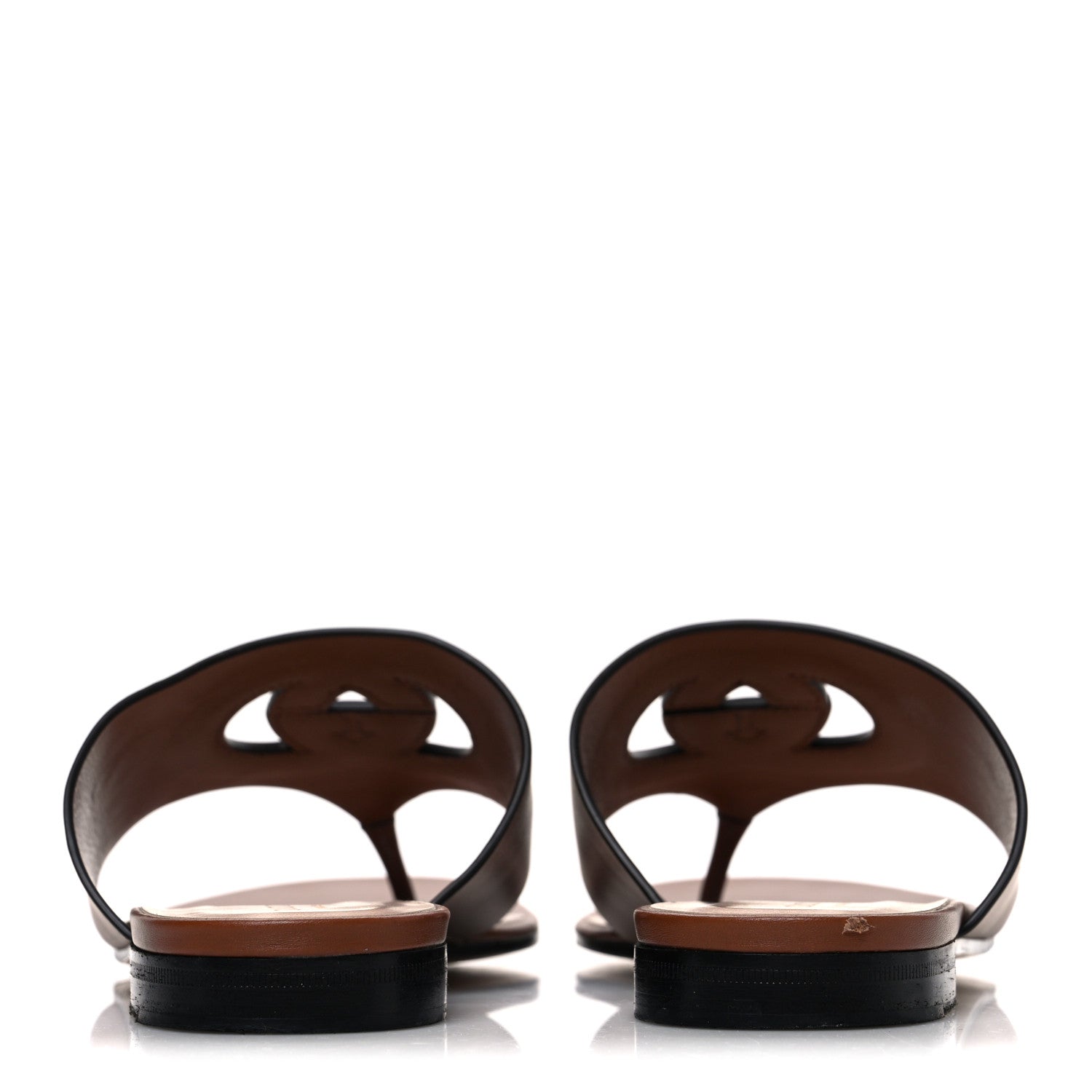 Gucci Sierra Calfskin Interlocking G Cut Out Thong Sandals 39 Cuir 6 of 11