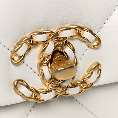 Chanel Goatskin Quilted Medium Chanel 19 Flap White 5 of 5