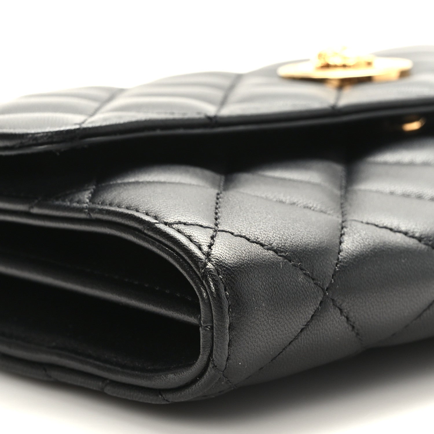 Versace Lambskin Quilted Medusa Wallet on Chain Crossbody Black 7 of 8