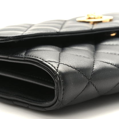 Versace Lambskin Quilted Medusa Wallet on Chain Crossbody Black 7 of 8