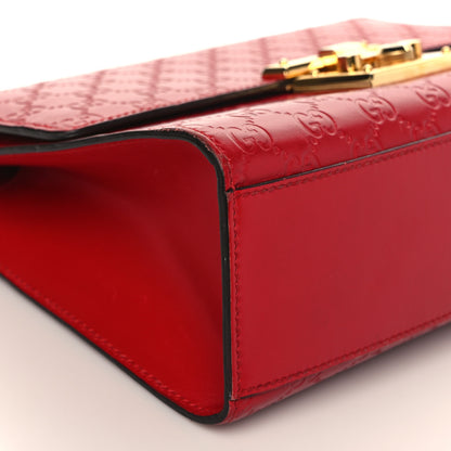Gucci Guccissima Medium Padlock Shoulder Bag Hibiscus Red 8 of 10