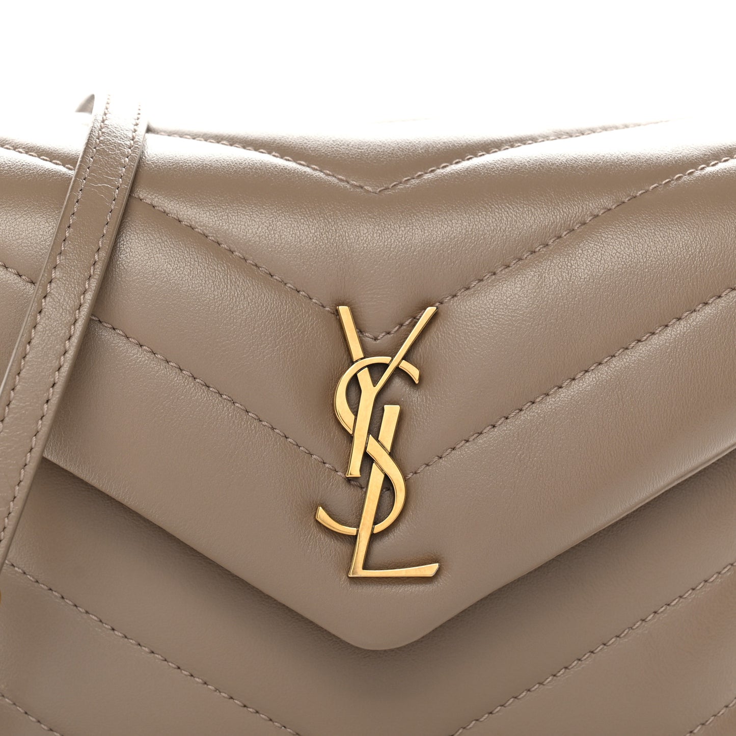 Calfskin Y Quilted Monogram Toy Loulou Crossbody Bag Dark Beige