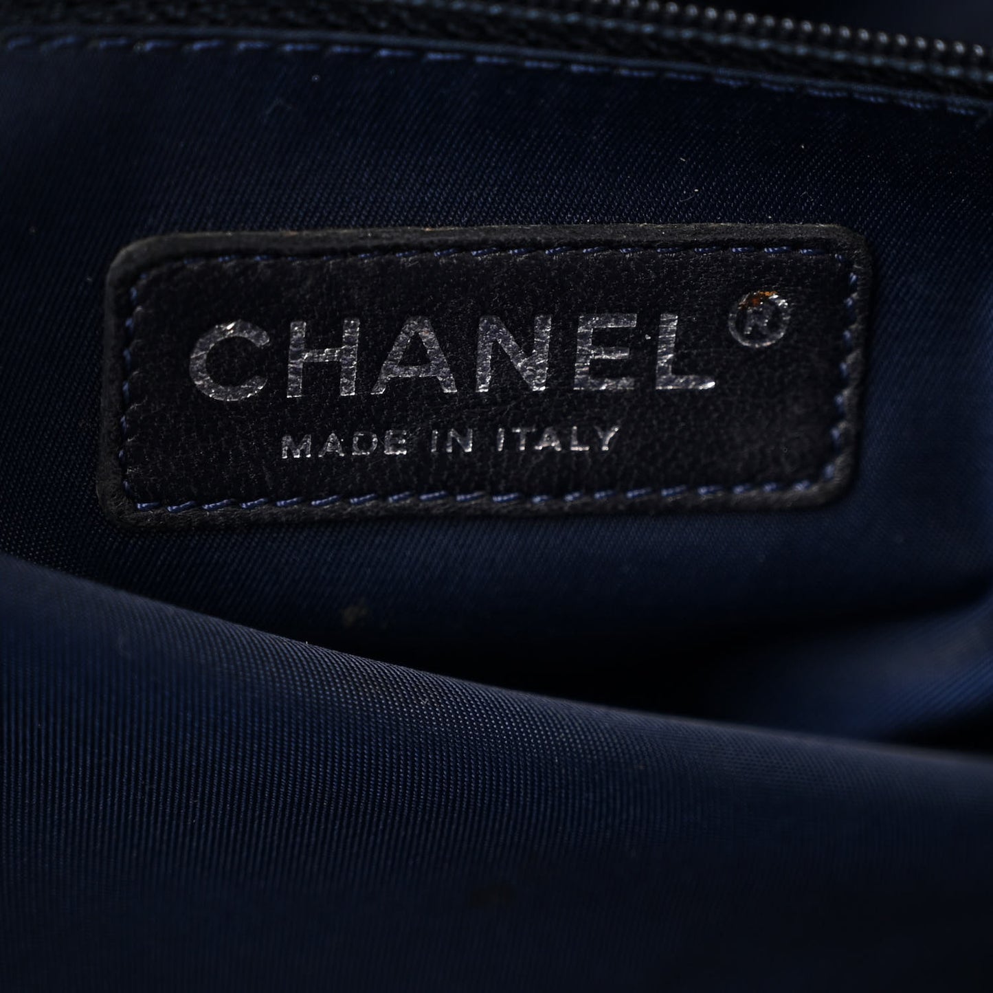 Metallic Coated Canvas Quilted Large Paris Biarritz Tote Blue