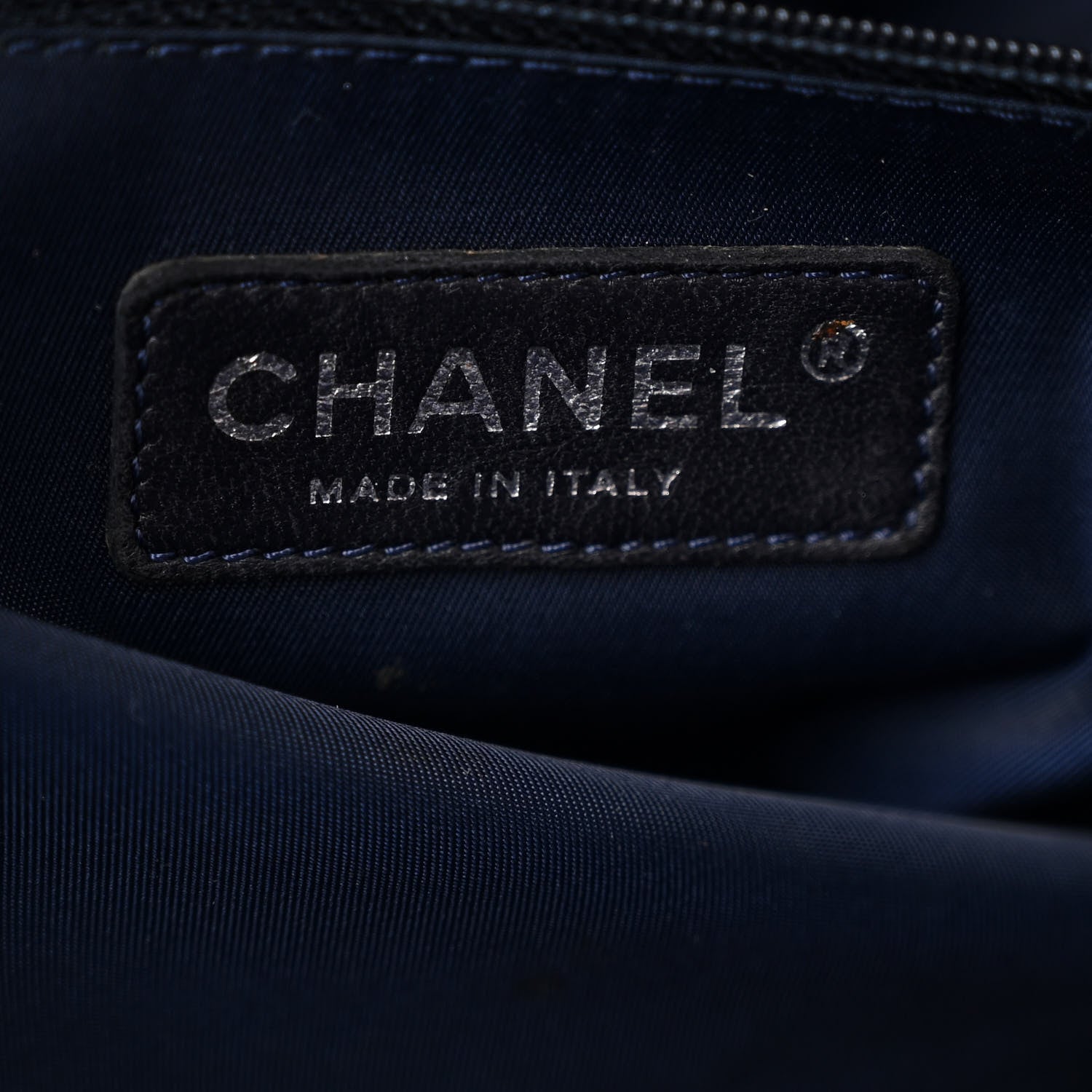 Chanel Metallic Coated Canvas Quilted Large Paris Biarritz Tote Blue 7 of 11