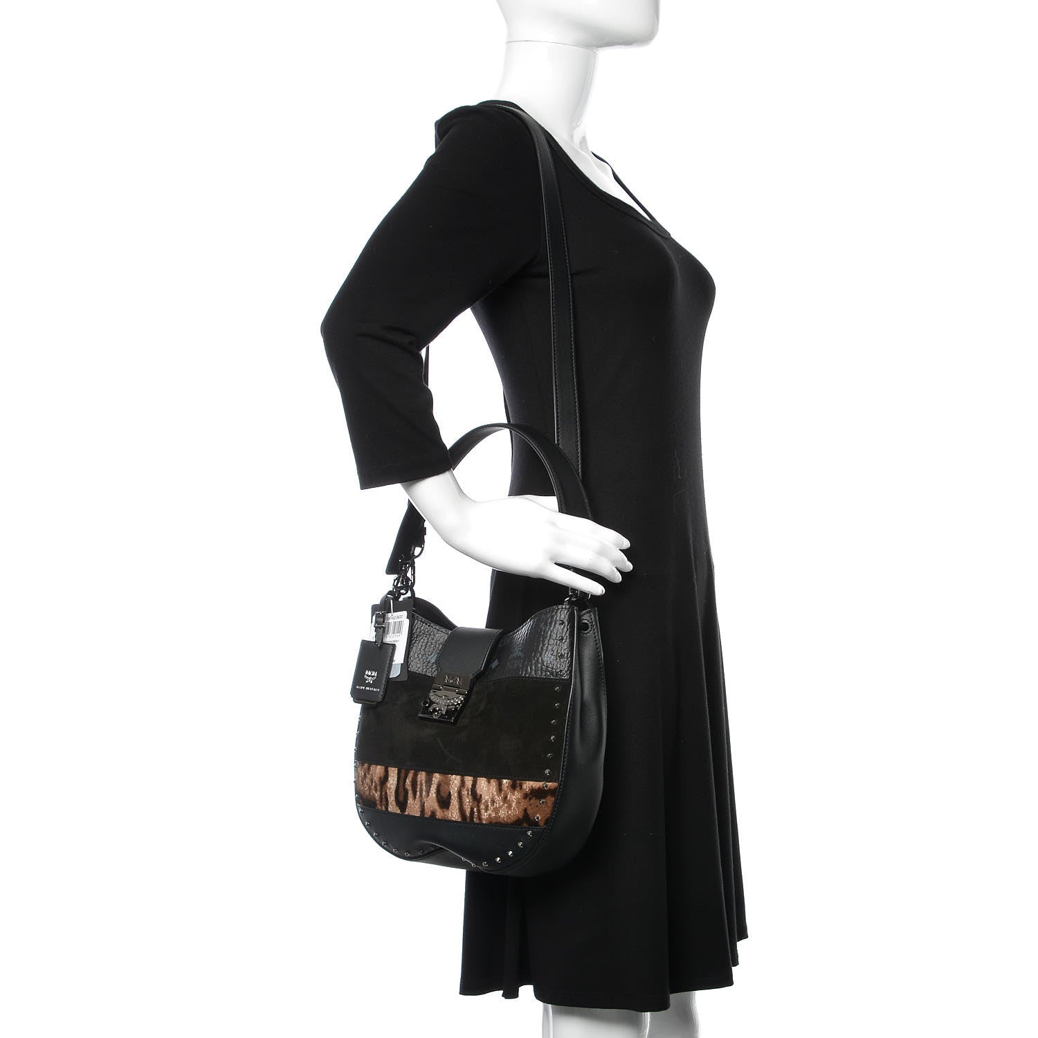 MCM Visetos Mixed Media Medium Patricia Hobo Black 2 of 10