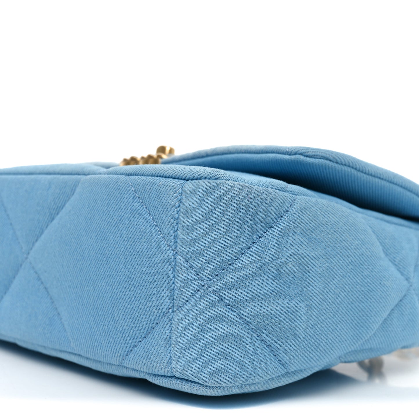 Denim Quilted Medium Chanel 19 Flap Light Blue