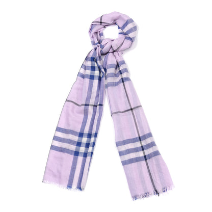 Burberry Wool Silk Gauze Giant Check Lightweight Scarf Pale Orchid 2 of 8
