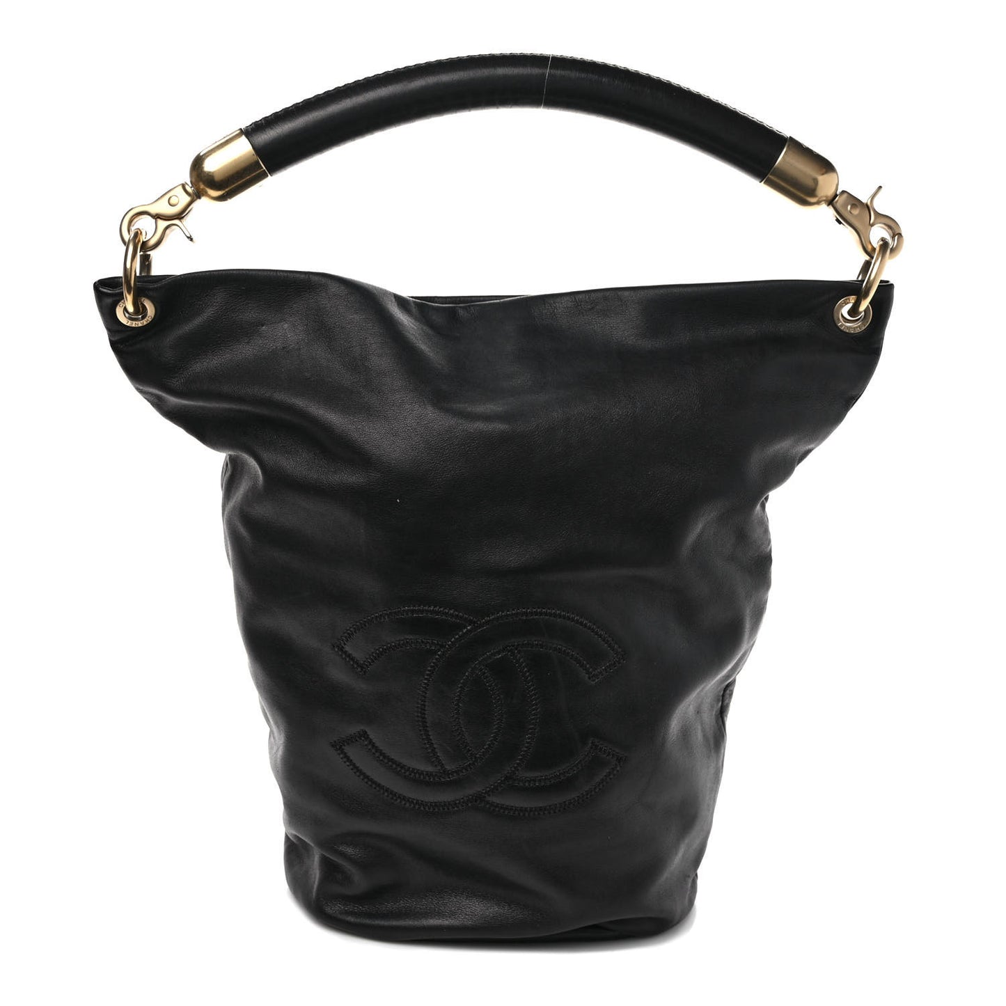 Calfskin CC Bucket Bag Black