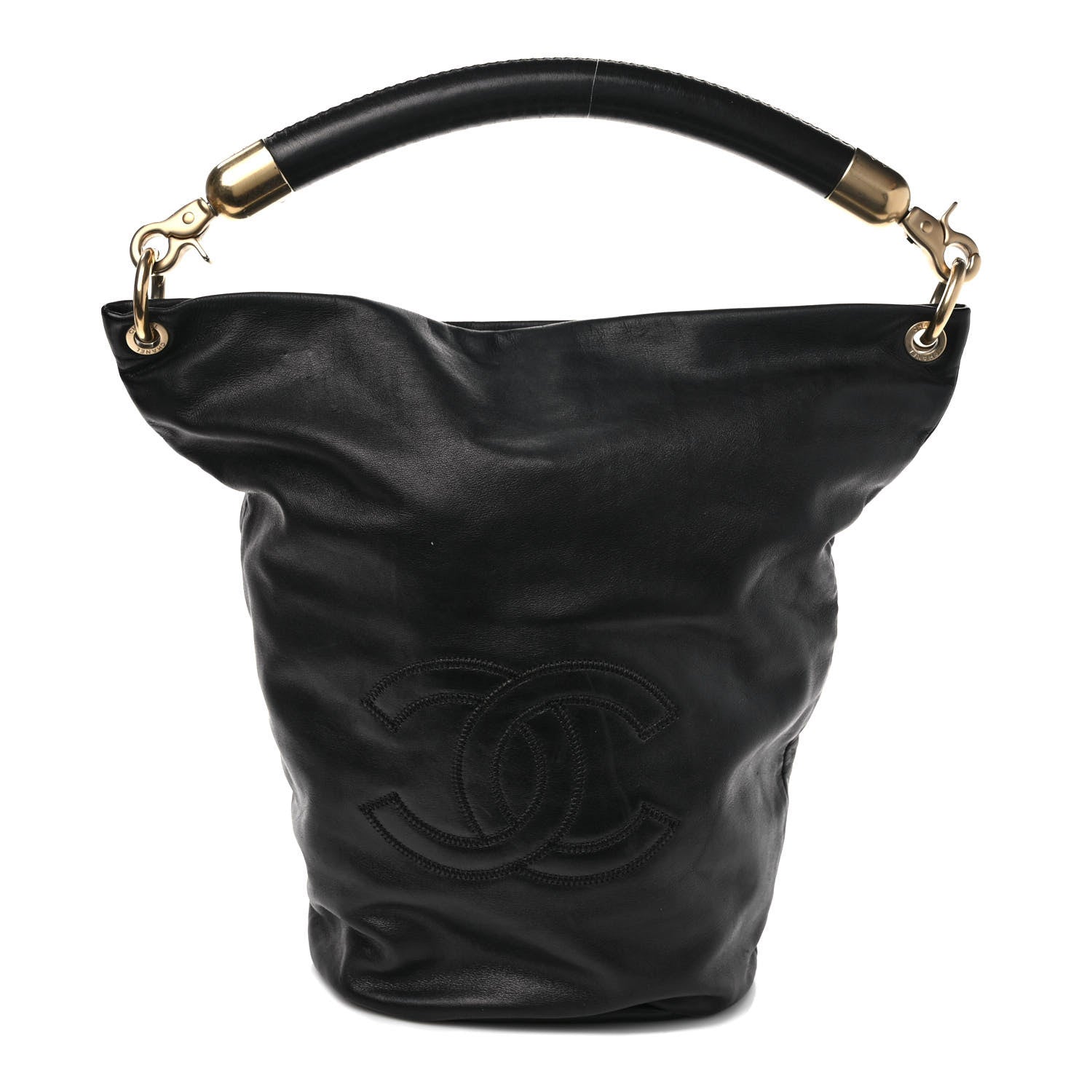 Chanel Calfskin CC Bucket Bag Black 1 of 12