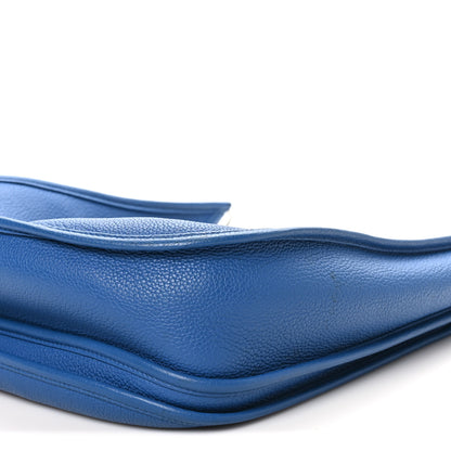 Hermes Taurillon Clemence Evelyne III GM Bleu France 10 of 11