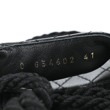 Chanel Cord Lambskin Quilted Logo Sandals 41 Black 7 of 7