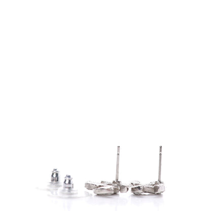 Chanel Crystal Mini Timeless CC Earrings Silver 3 of 4