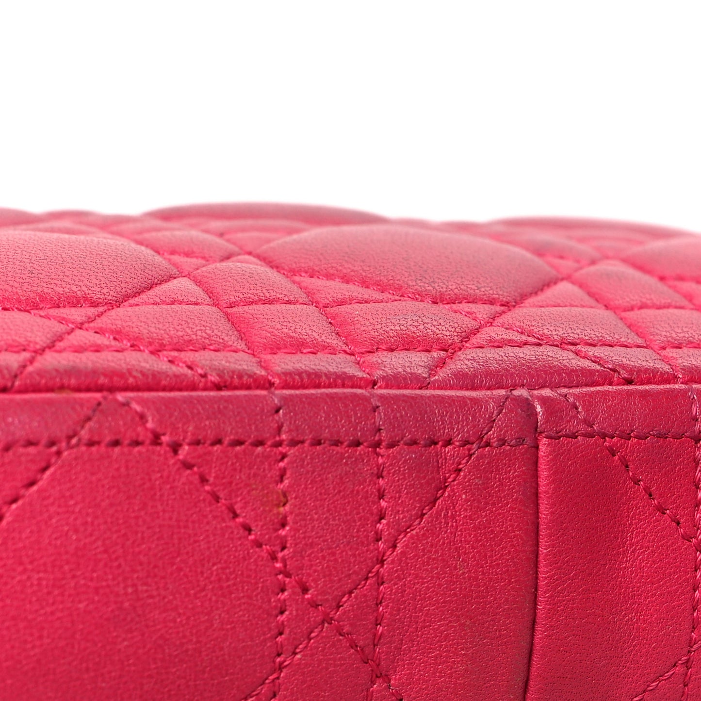 Lambskin Cannage Miss Dior Promenade Pouch Fuchsia