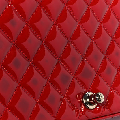 Chanel Patent Quilted Medium Coco Boy Flap Red 8 of 11