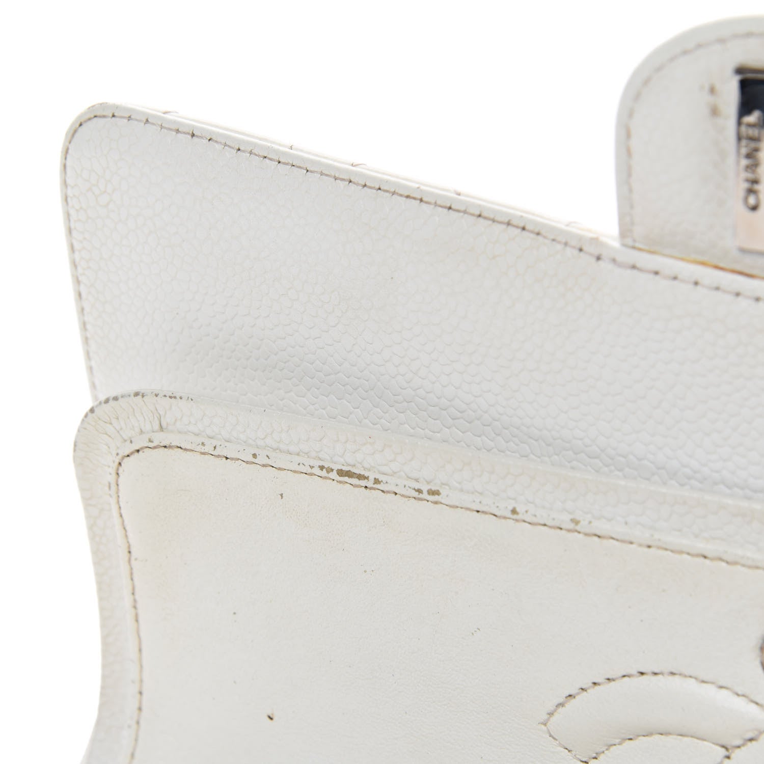 Chanel Caviar Quilted Medium Double Flap White 14 of 24