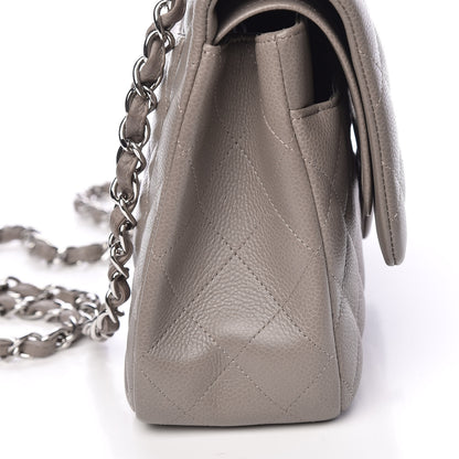Chanel Caviar Quilted Jumbo Double Flap Light Grey 11 of 13