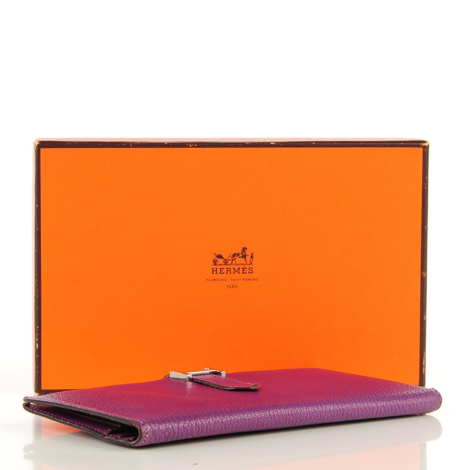 Hermes Chevre Mysore Bearn Gusset Wallet Cyclamen 4 of 15