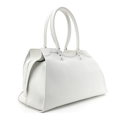 Balenciaga Grained Calfskin Neo Classic Silver Hardware Large Top Handle Bag White 3 of 15