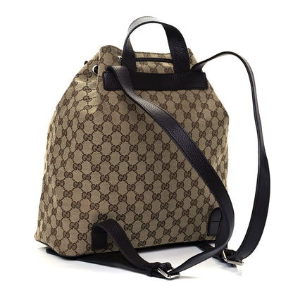 Gucci Monogram Dollar Calfskin O Drawstring Backpack Beige Ebony Testa di Moro Dark Chocolate 2 of 8