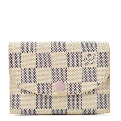 Louis Vuitton Damier Azur Rosalie Coin Purse Rose Ballerine 1 of 8