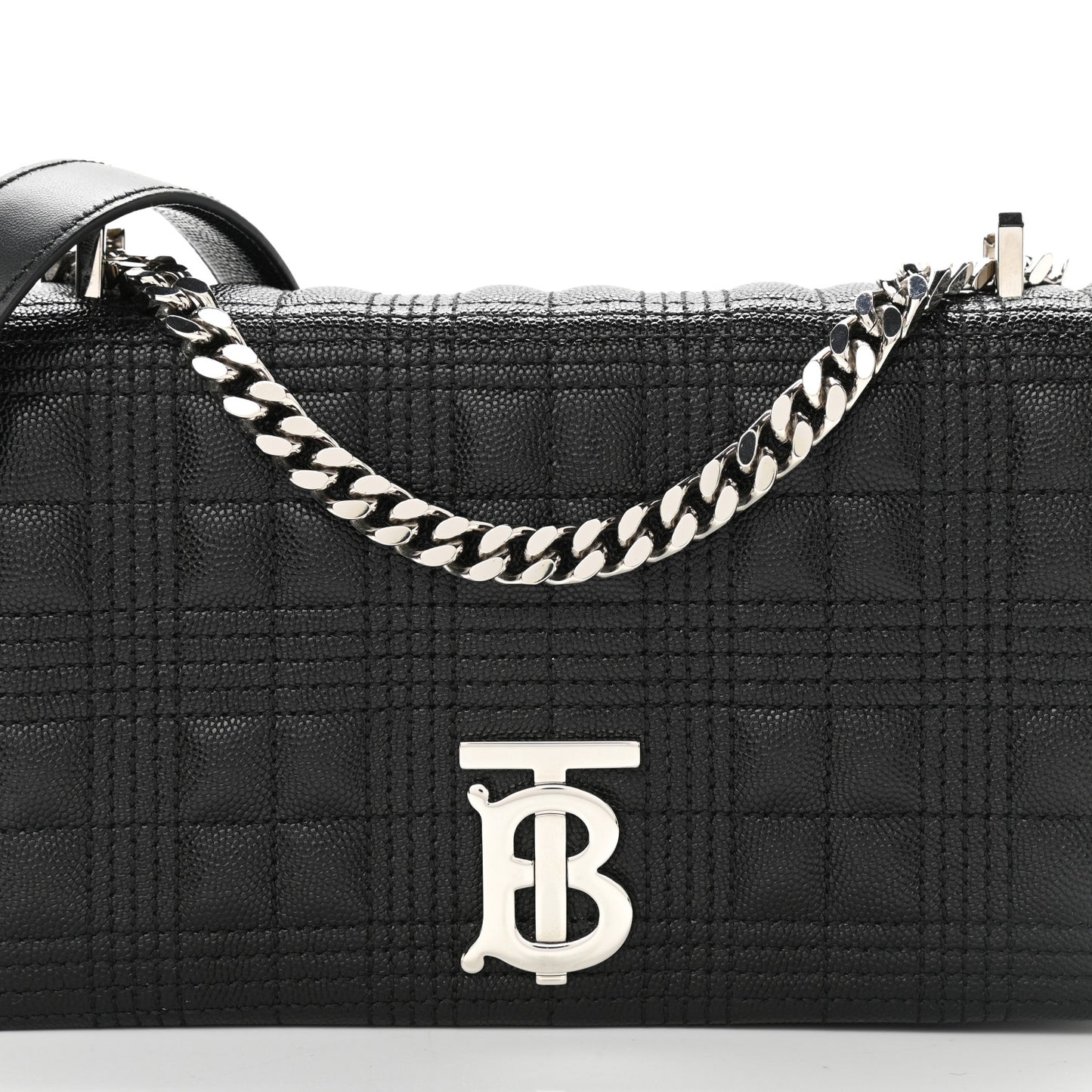 Grainy Calfskin Quilted Small Lola Bag Black