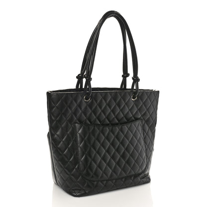 Chanel Calfskin Quilted Large Cambon Tote Black 3 of 13