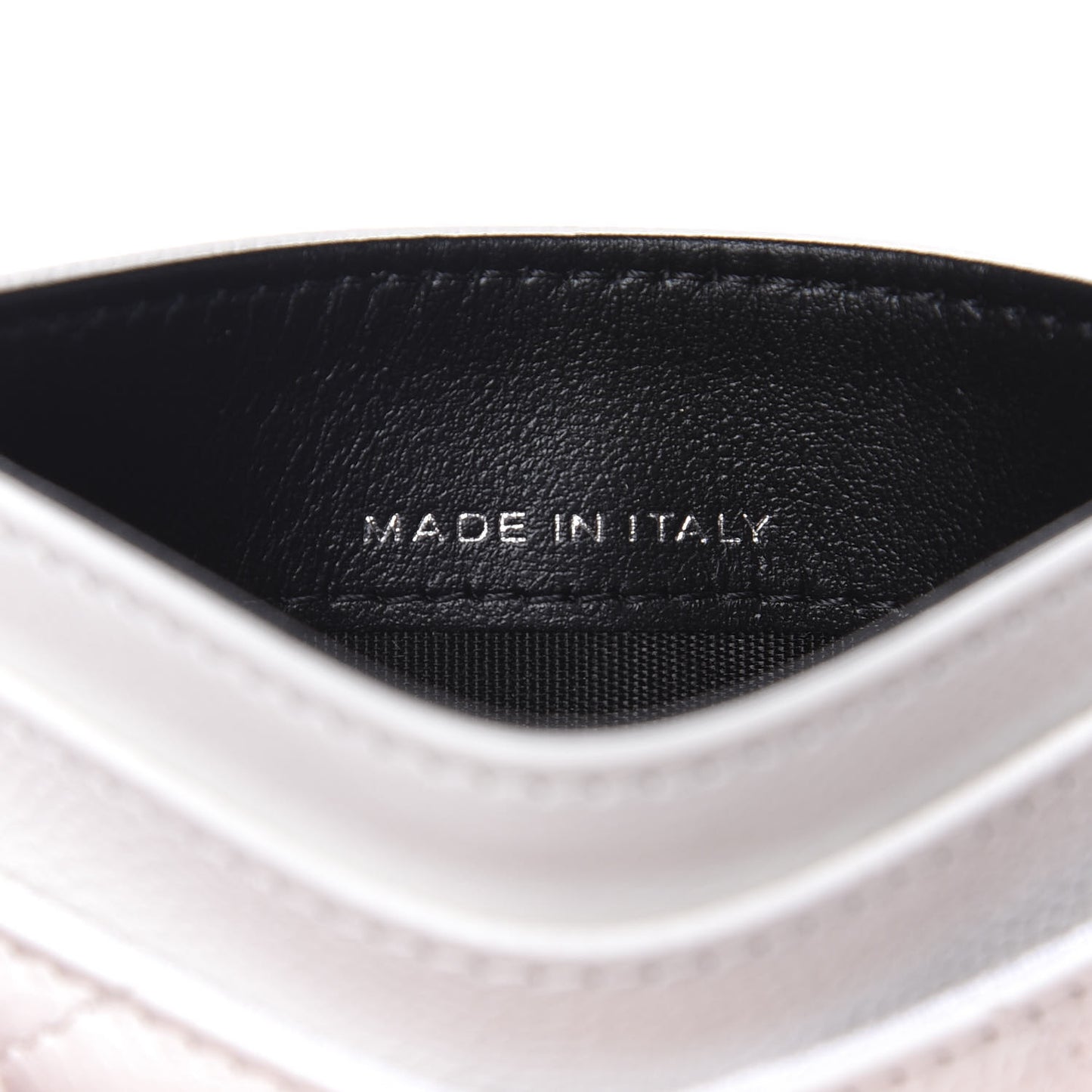 Caviar Quilted My Everything Card Holder White Black