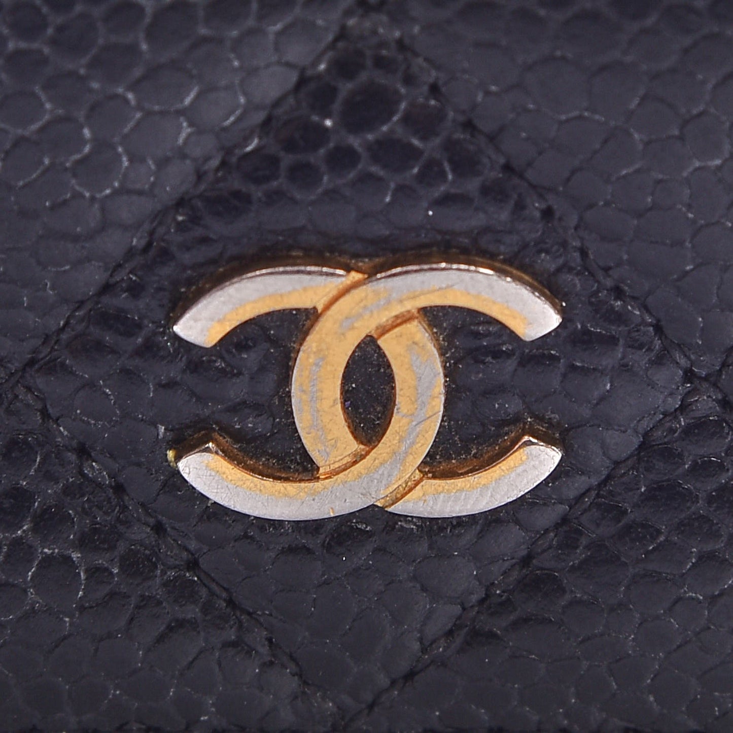 Caviar Quilted Flap Card Holder Black