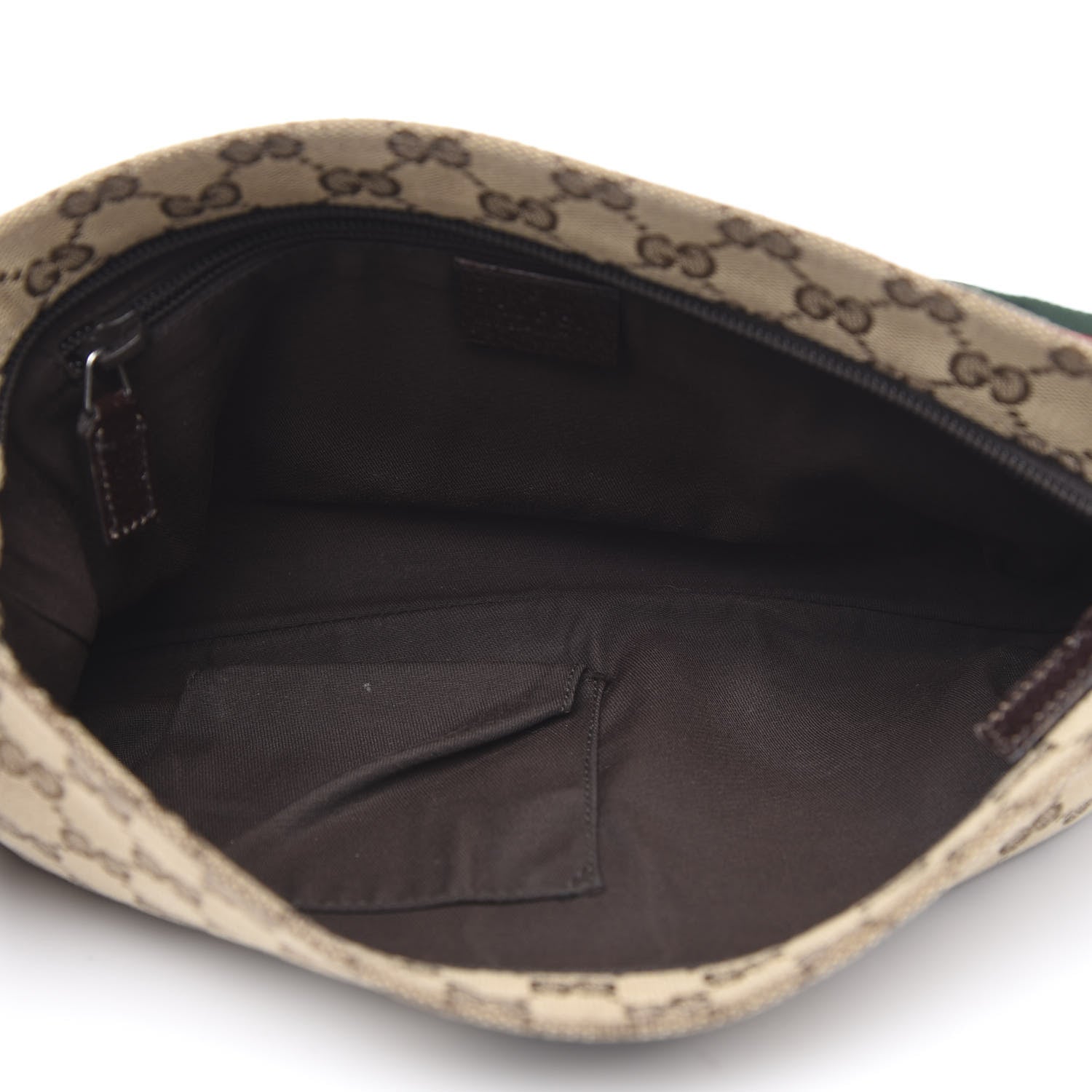 Gucci Monogram Web Small Flat Messenger Crossbody Dark Brown 5 of 12