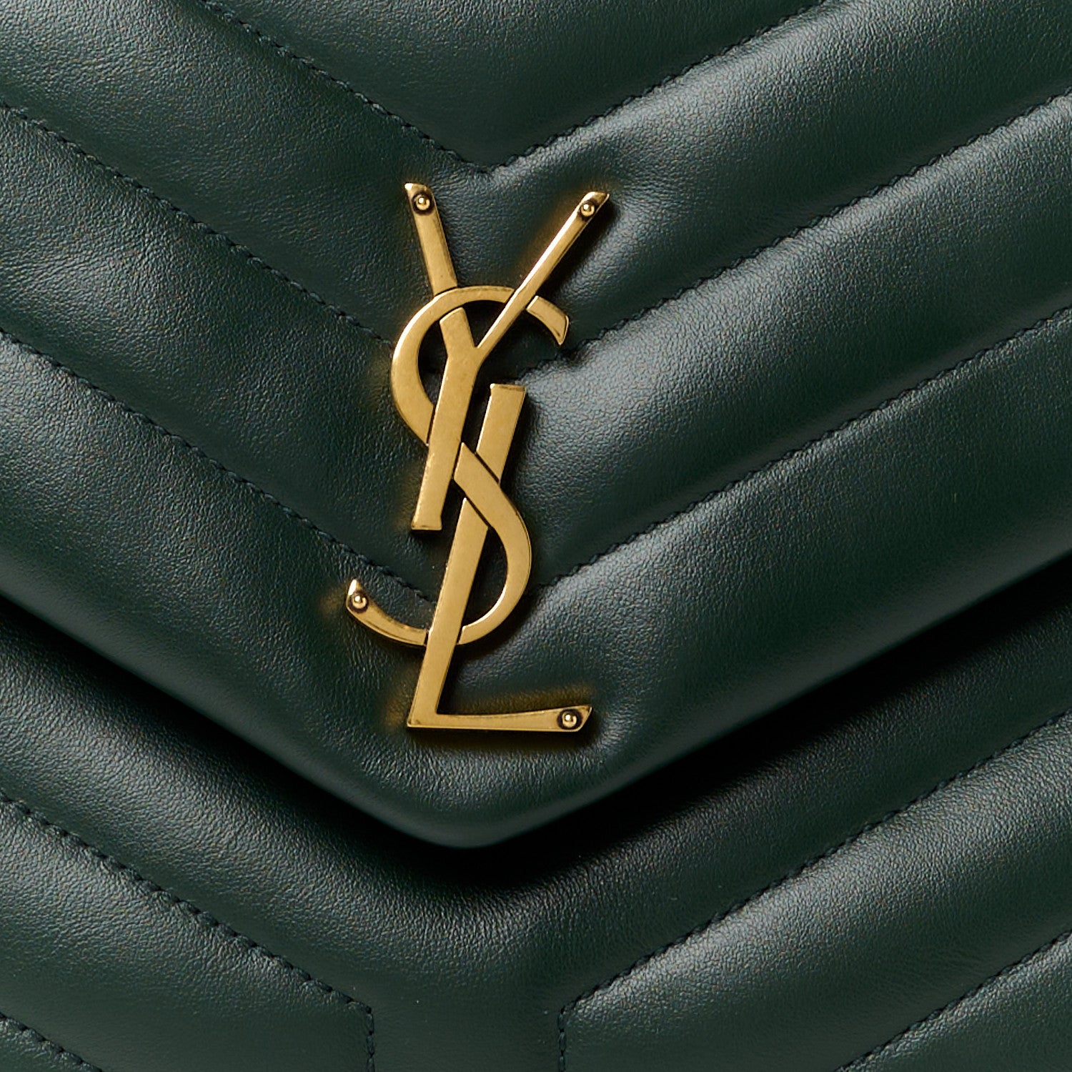 Saint Laurent Calfskin Y Quilted Monogram Medium Loulou Chain Satchel Olive 9 of 11