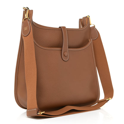Hermes Taurillon Clemence Evelyne III GM Gold 2 of 10