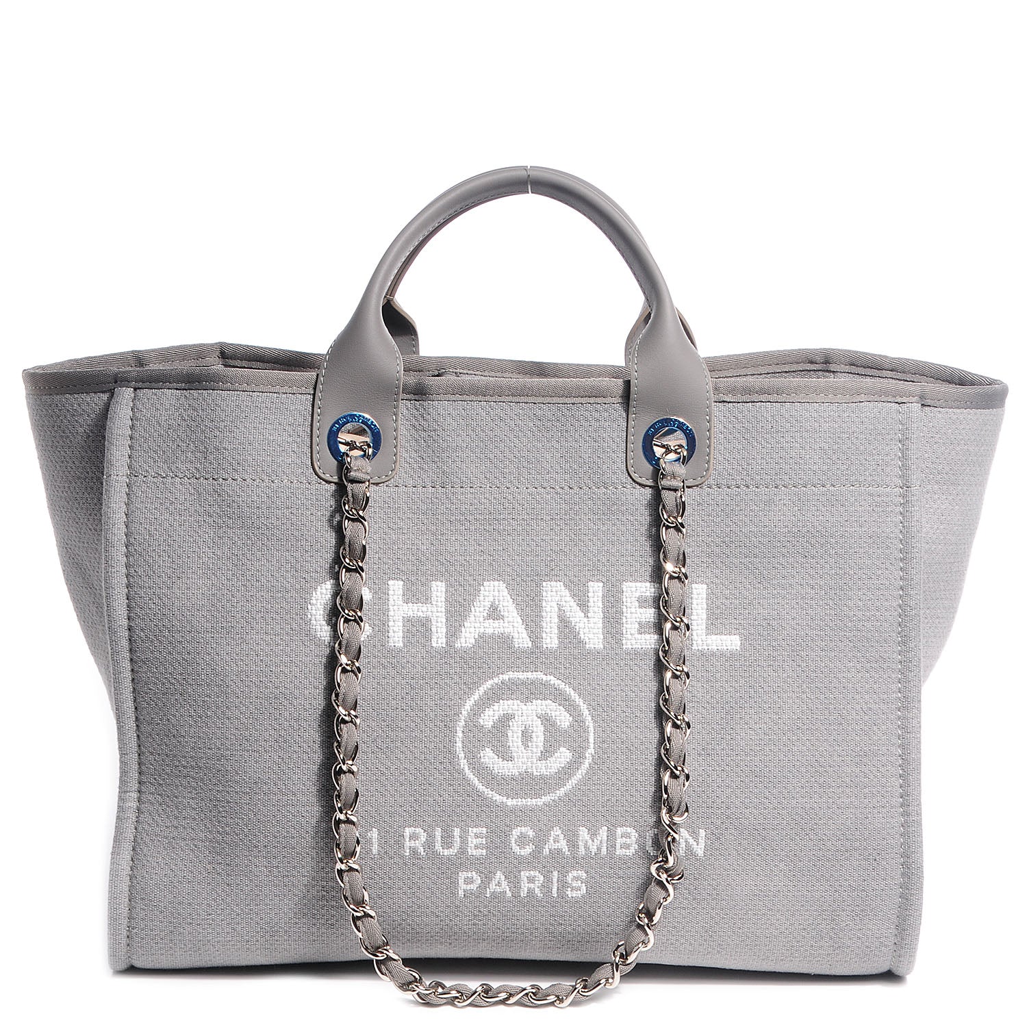 Chanel Canvas Deauville Large Tote Grey 1 of 7