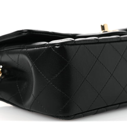 Chanel Lambskin Quilted Mini Rectangular Flap Black 9 of 12