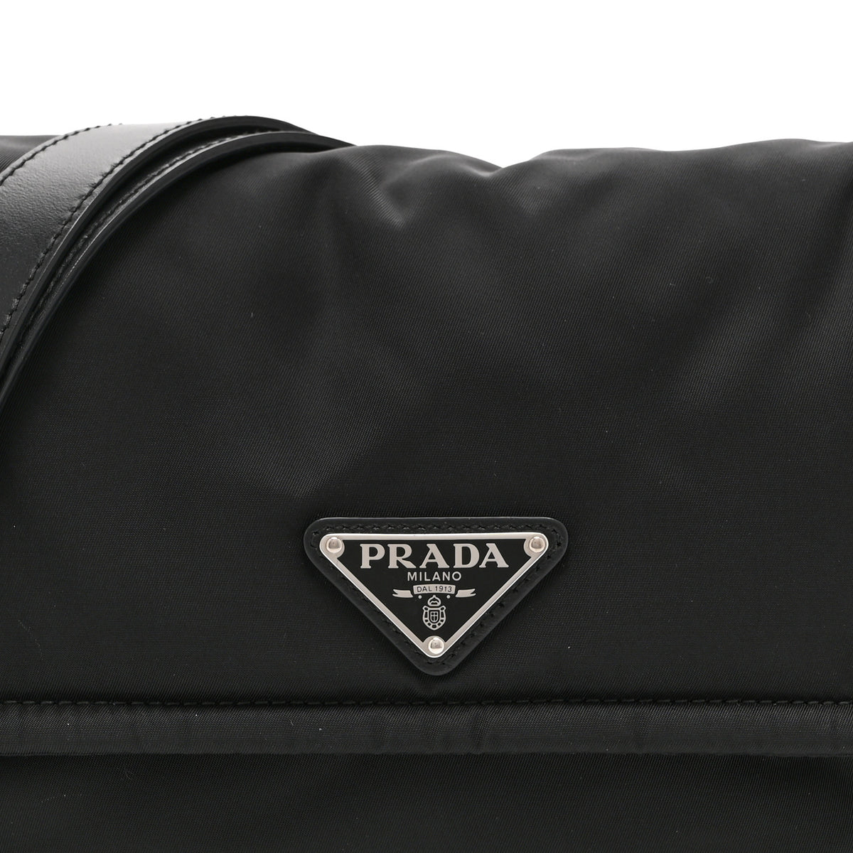 Prada Re-Nylon Vitello Padded Small Flap Shoulder Bag Black 8 of 11