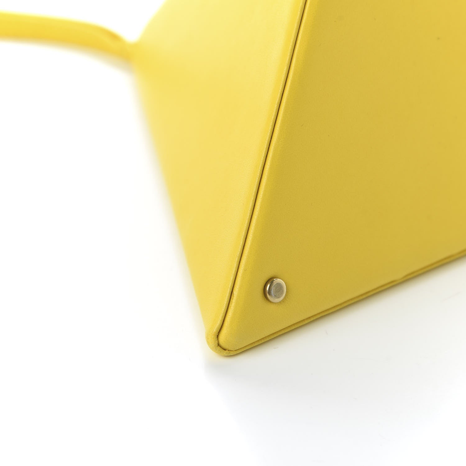 Saint Laurent Lambskin Pyramid Clutch Yellow 9 of 10