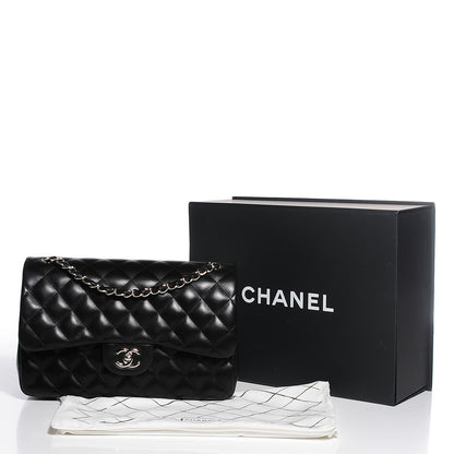 Chanel Lambskin Quilted Jumbo Double Flap Black 9 of 9