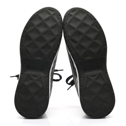 Chanel Velvet Calfskin Mixed Fibers CC Sneakers 40 Black 5 of 8