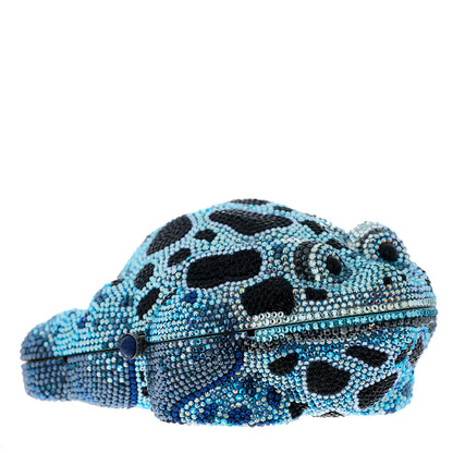 Judith Leiber Crystal Frog Minaudiere Chain Clutch Blue 1 of 12