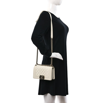 Chanel Caviar Quilted Small Boy Flap White 2 of 10