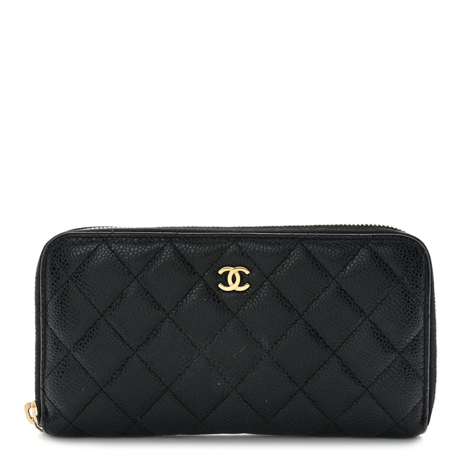 Chanel Caviar Quilted Large Gusset Zip Around Wallet Black 1 of 19