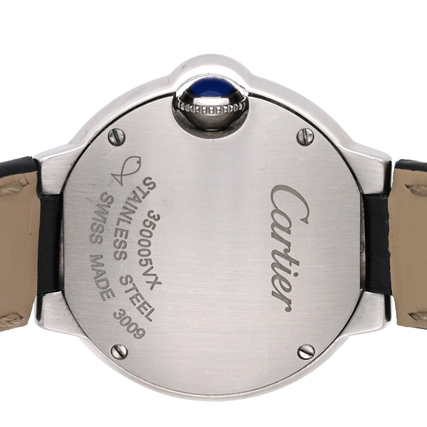 Cartier Stainless Steel Alligator Diamond 28mm Ballon Bleu De Cartier Quartz Watch 4 of 5