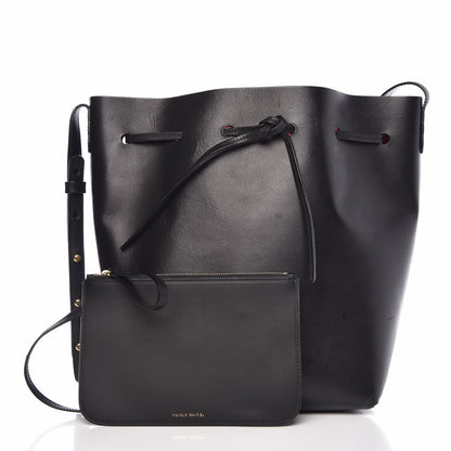 Mansur Gavriel Vegetable Tanned Calfskin Bucket Bag Black Flamma 1 of 20