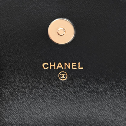Chanel Lambskin Quilted Pearl Top Handle Clutch With Chain Black 7 of 13