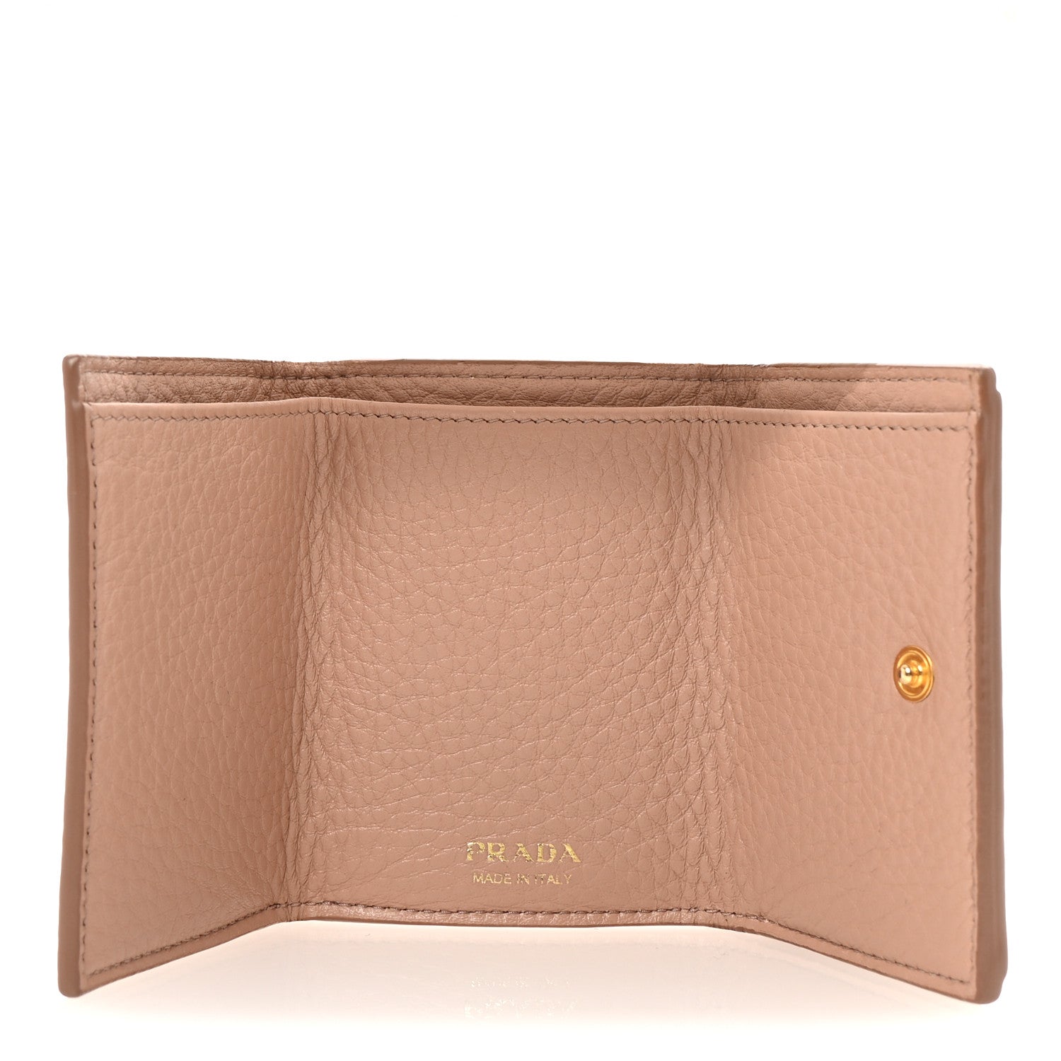 Prada Vitello Grain Small Tri-Fold Wallet Cipria 5 of 6