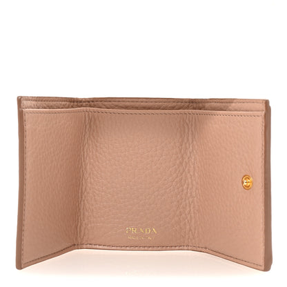 Prada Vitello Grain Small Tri-Fold Wallet Cipria 5 of 6