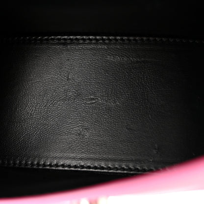 Balenciaga Metallic Shiny Calfskin Crocodile Embossed Hourglass Top Handle Bag XS Pink 13 of 16