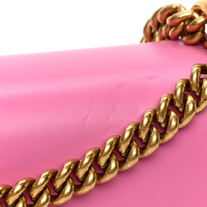 Gucci Knight Calfskin Malaga Kid Heart Medium GG Marmont Chain Handle Bag Tropical Pink Flower Hibiscus Red Multicolor 5 of 6