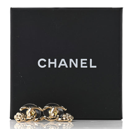 Chanel Metal Camellia CC Earrings Gold 5 of 5