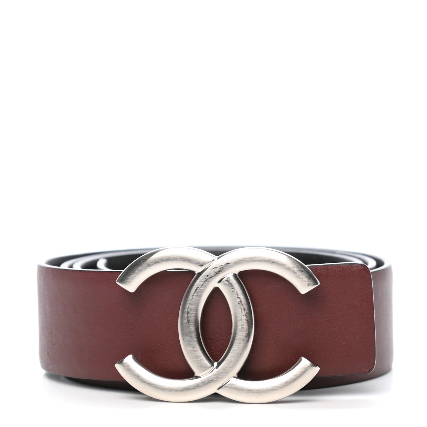 Calfskin CC Reversible Belt 80 32 Black Burgundy
